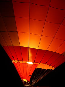 red and orange hot air balloon
