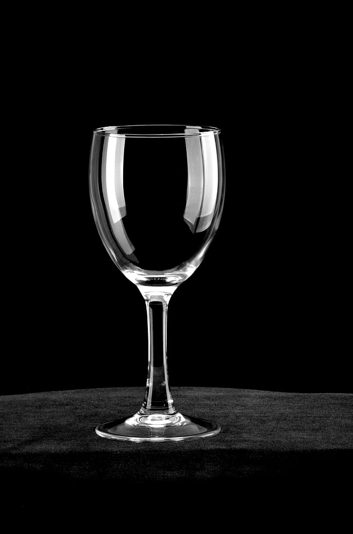 wineglass on table