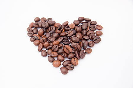 heart-shaped coffee beans