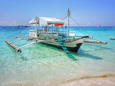 white and black wooden boat with canopy on body of water