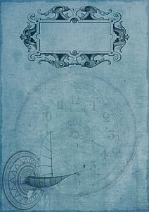 illustration of clock and ornate frame