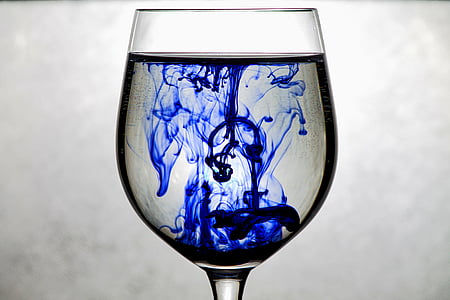clear glass with blue content