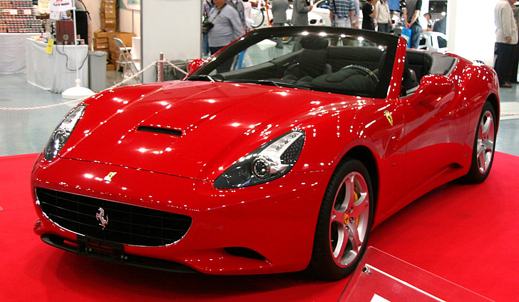 red Ferrari convertible coupe