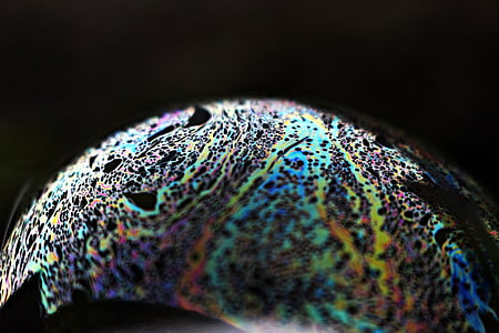 bubble, iridescent, soap bubble, pattern, structure, colorful