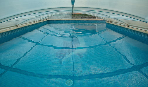 blue pool close-up photo