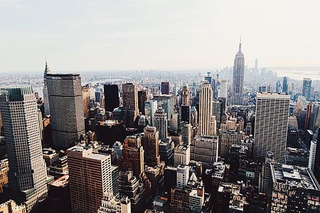 high-angle photo of New York City ]\