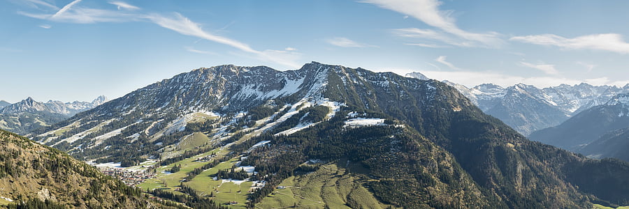panoramic photography of mountain alps