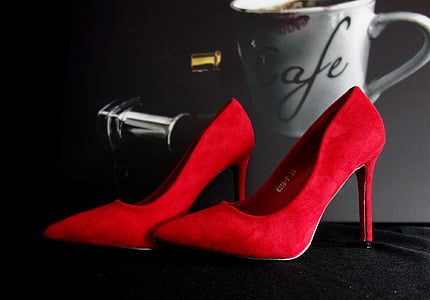 pair of red pumps