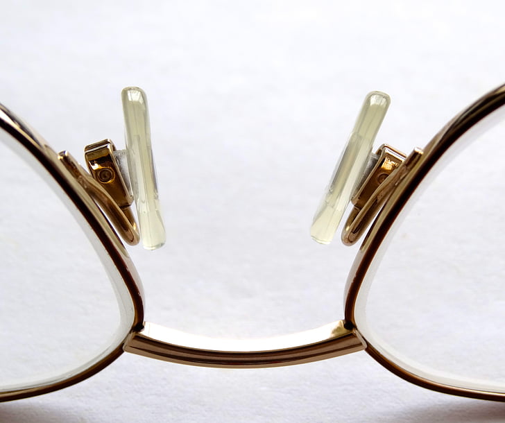 clear eyeglasses with gold frames
