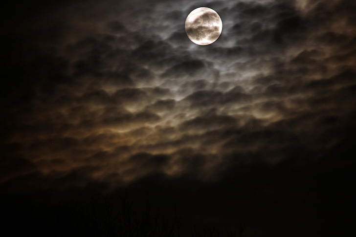 black clouds under the moon