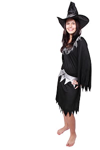 woman in black witch costume
