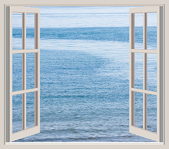 window view of a body of water