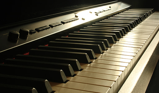 black and white electronic keyboard