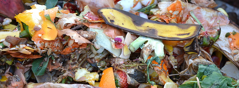 compost, fruit and vegetable waste, composting, banana peel, food, leaf