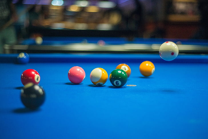 assorted-color billiard balls