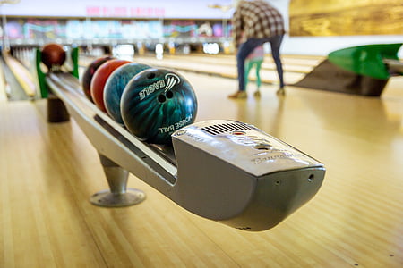 assorted-color bowling balls