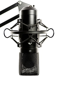 black cordless condensed microphone