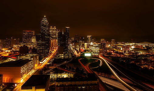 time lapse photography of city