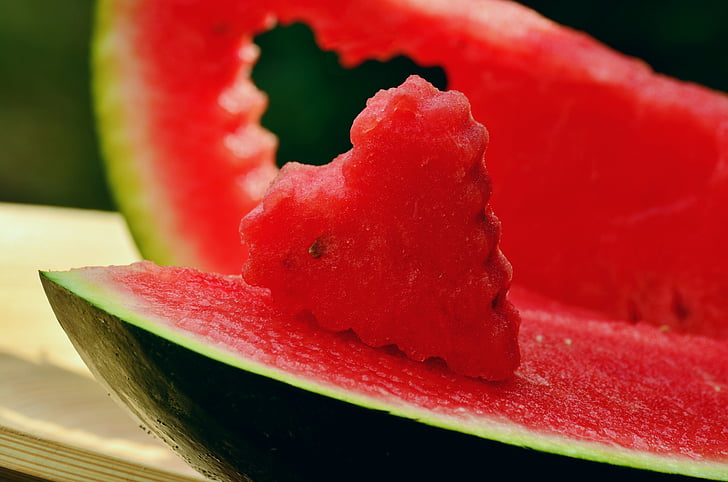 heart-shaped carved watermelon fruit