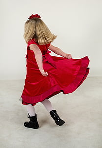 girl's red maxi dress