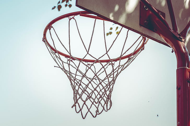 white and red basketball hoop photography