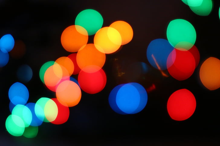 red, teal, orange, and blue bokeh photography