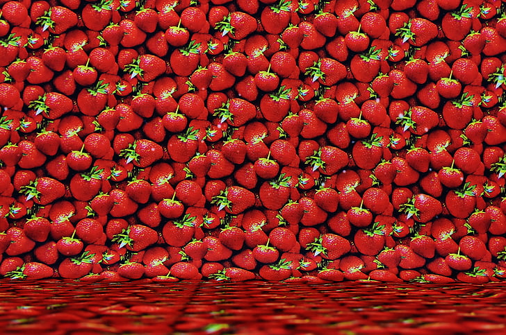 bulk of red strawberries