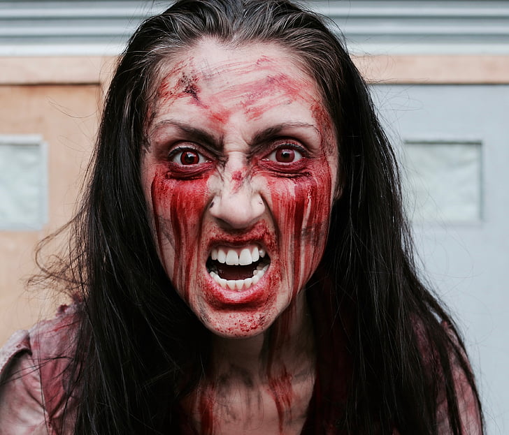 woman in zombie outfit
