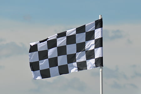 white and black checked flag