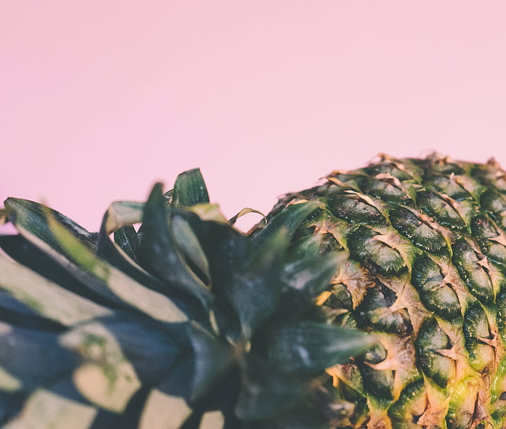 macro photography of pineapple