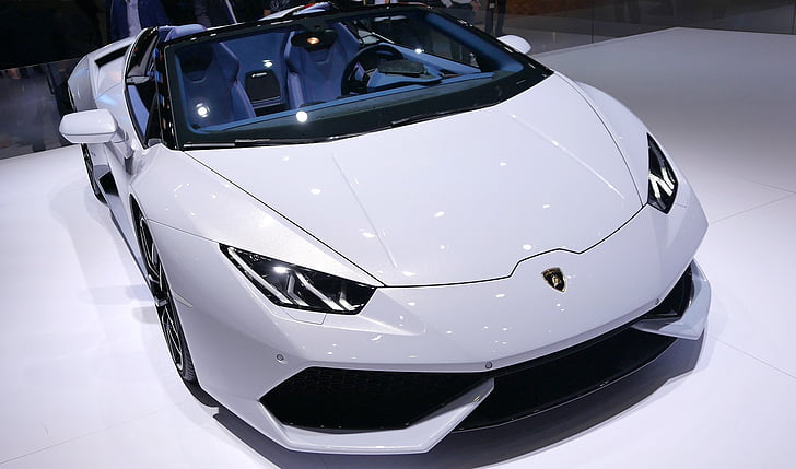 white Lamborghini Aveeno
