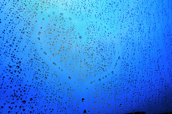 water dews on glass panel