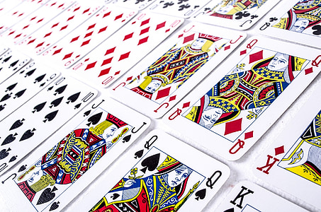playing-cards on white surface