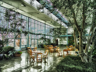 photo of dining area on hallway near window and trees