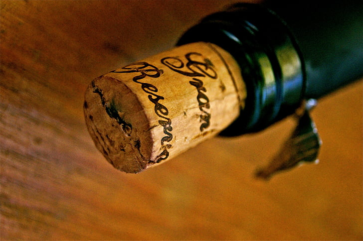 close-up photo bottle with cork