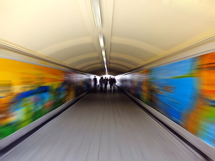 metro, blur, tunnel, people, underground, subway