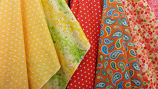 close view of assorted-color textiles