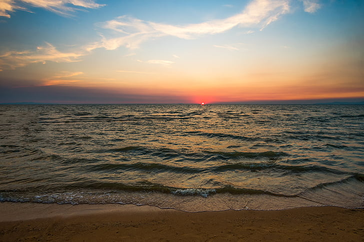 calm ocean during sunset