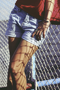jeans, shorts, hand, jewelry, legs, shadow