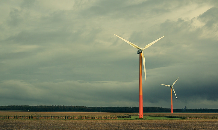 photography of wind turbines