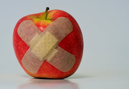 honeycrisp apple with band aid