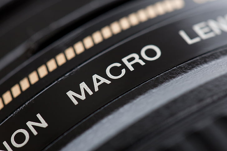 closeup photography of black Macro camera lens