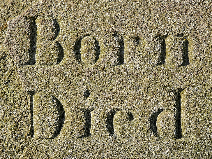 brown sand with Born Died-printed