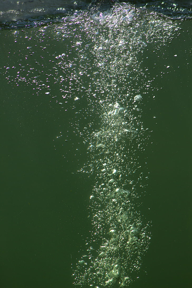 underwater photography of splash water