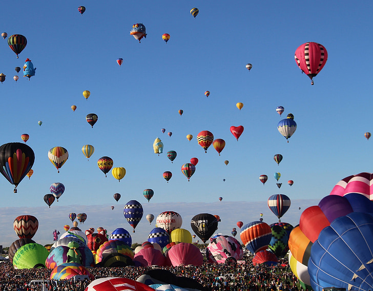 photo of hot air balloons lot