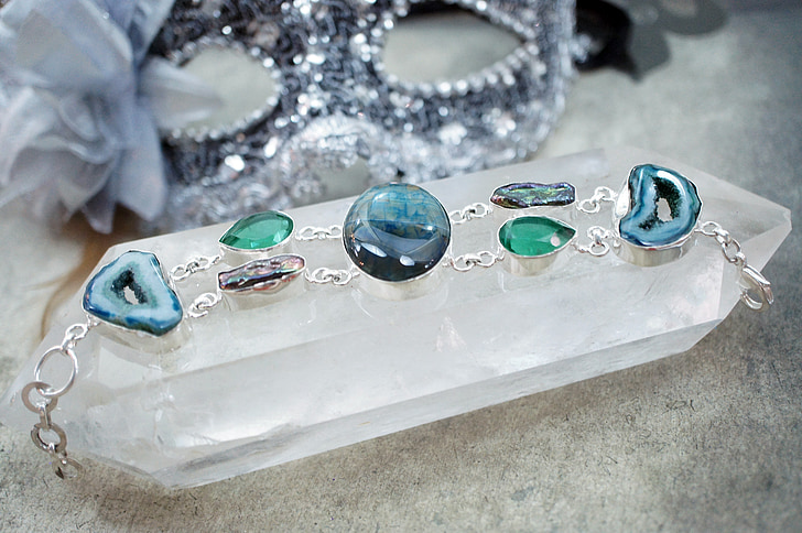 assorted gemstones on jewelry