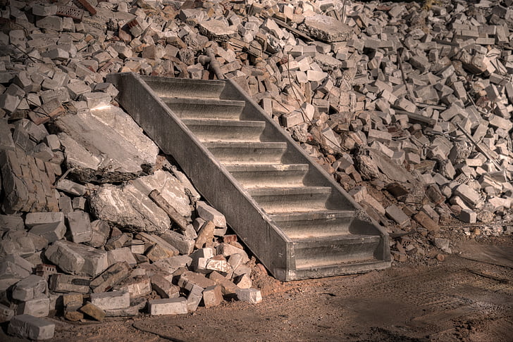 grey concrete stairs