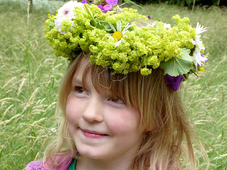 girl with floral headdress