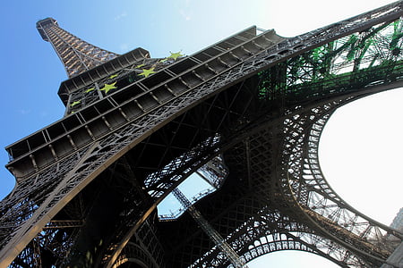worm's eye view of Eiffel tower during daytime