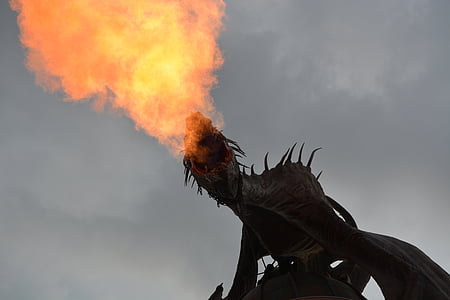 dragon blowing flame